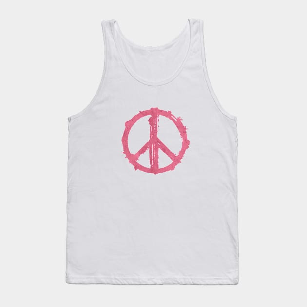 PEACE Symbol Dark Pink Tank Top by JTEESinc